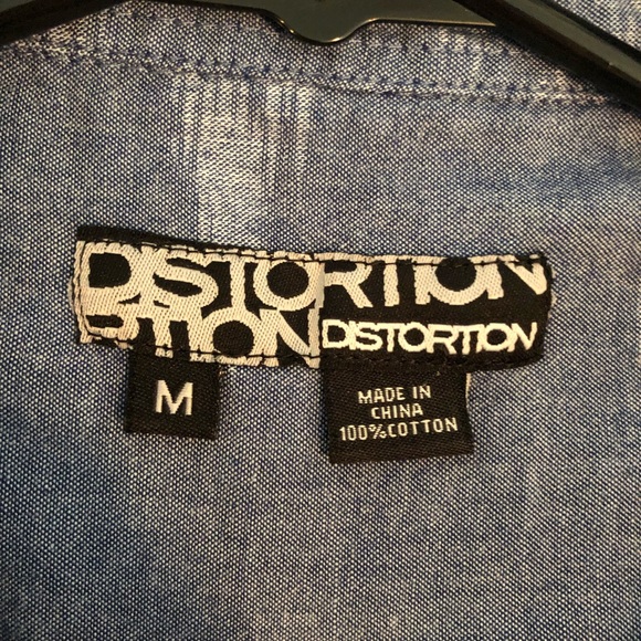 Distortion Cool Blue Cotton Short Sleeve Shirt-M - Picture 3 of 5